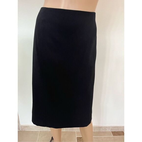 NWT SZ 16 Kasper Pencil Skirt in BLACK Front/Back Double Seamed Detail and Back - Picture 4 of 12